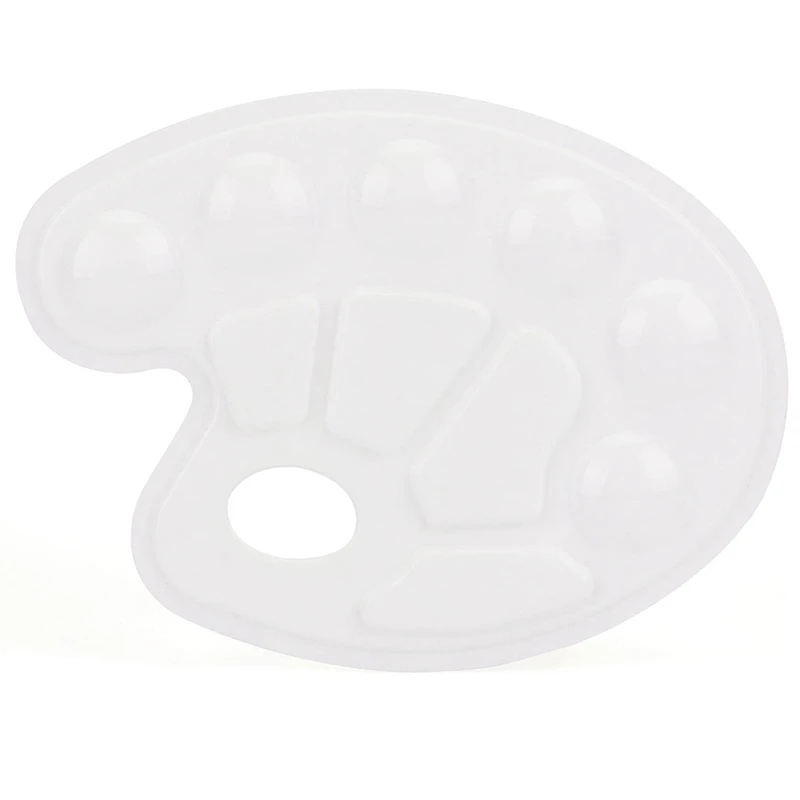 

15Pcs Paint Tray Palettes with Ten-Well Thumb Hole - Art Palette for Acrylic Painting Paint Brushes Paint Tray Palettes