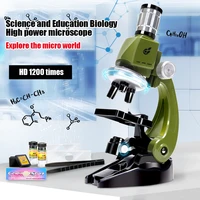 childrens biological microscope toys kit 100x 1400x home school science educational adjustable angle of light gift for kids