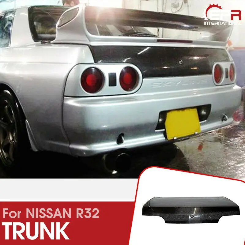 Для Nissan R32 Skyline GTR GTS OE Style углеродное волокно глянцевая отделка задний багажник