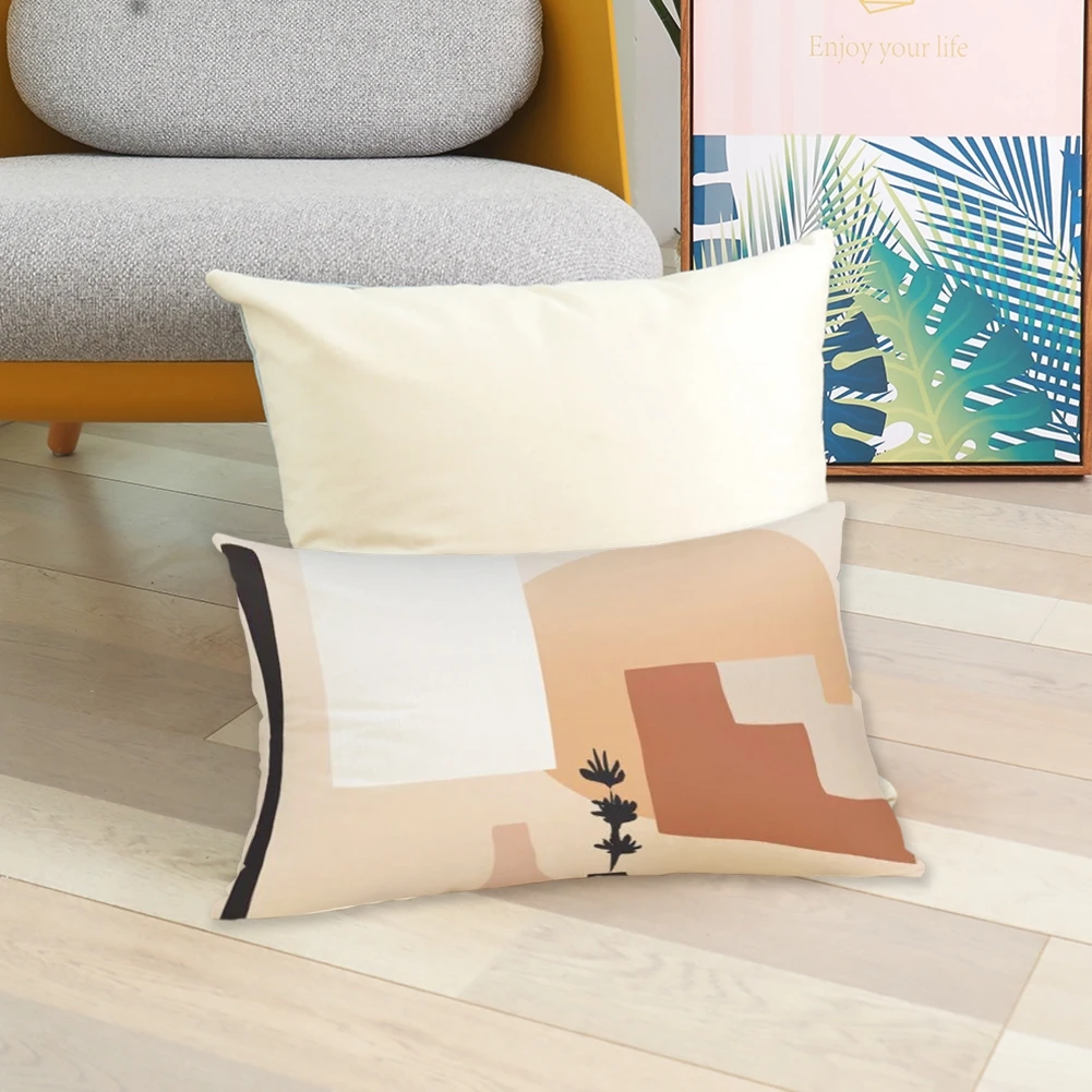

IMIXLOT Brown Geometric Abstract Art Stripe Rectangular Pillow Case Cushion Cover 30x50 Cm Bedroom Living Room Stylish Home
