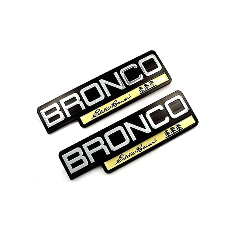 

2PCS/LOT ABS Bronco Eddie Bauer Auto Emblem Badge Sticker Embleme Emblema WITHOUT 2PRONGS