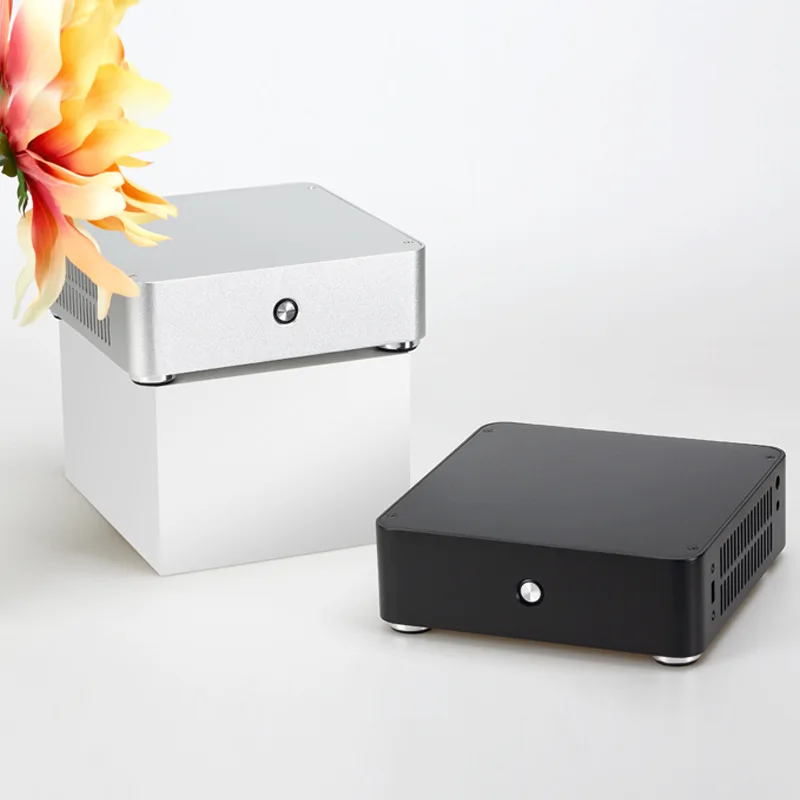 Чехол для ПК ITX MINI с горизонтальным охлаждением HTPC тонкий алюминиевый корпус