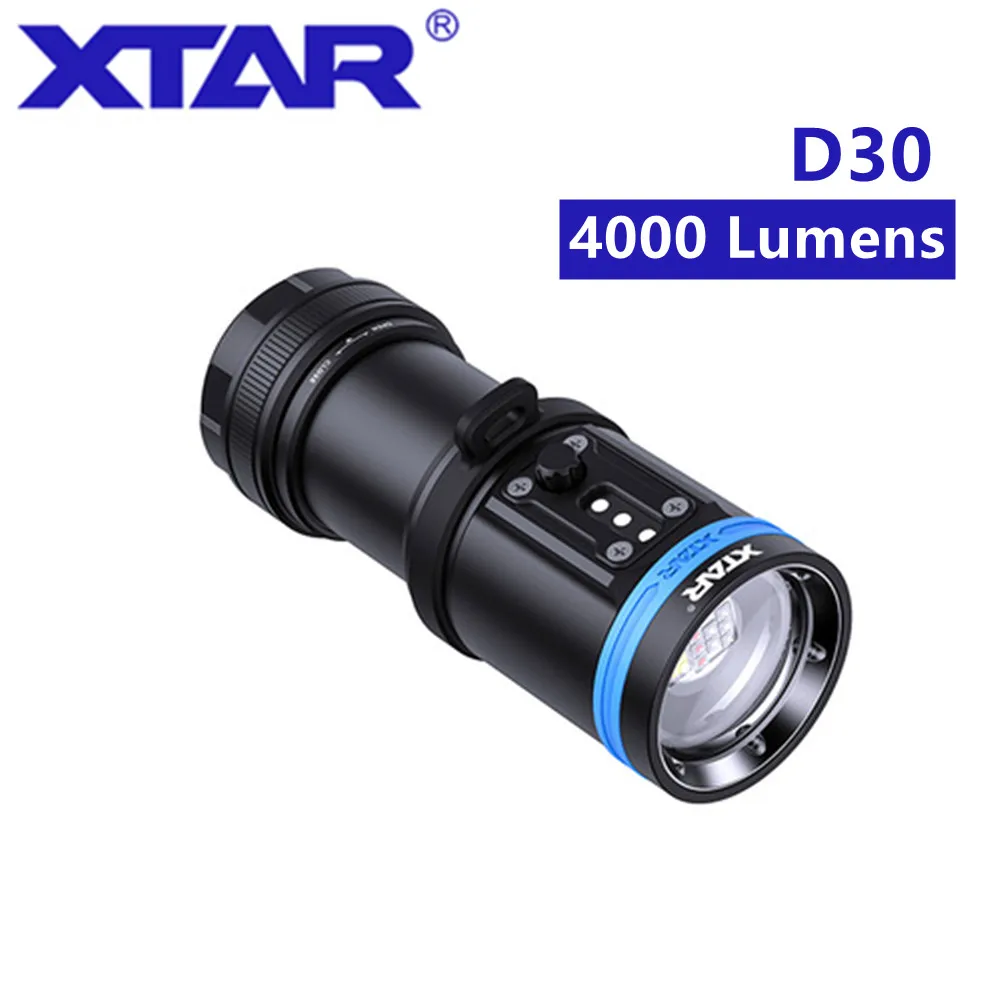 Оригинальный фонарь XTAR D30 4000 для дайвинга CREE xhp35 LED люмен УФ/красный/синий