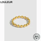 LouLeur 925 пробы Серебряное кольцо золотой сплюснутые бусины кольца для Для женщин Ювелирное Украшение регулируемое кольцо 2020 тренд серебро 925 ювелирные изделия