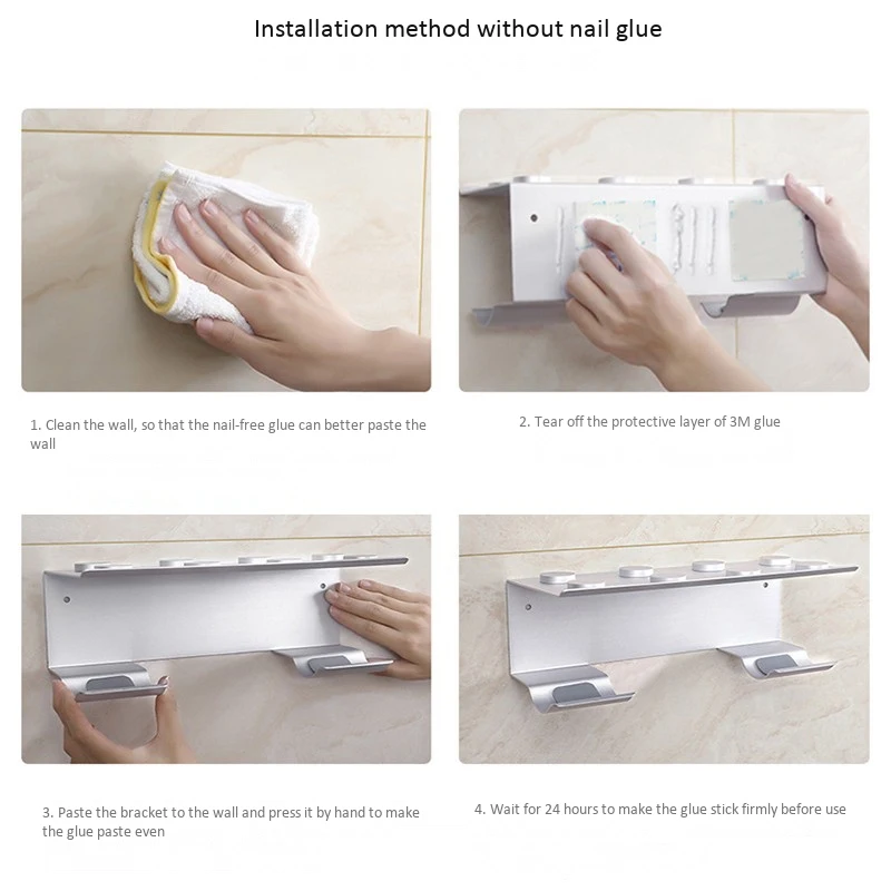 Алюминиевая универсальная полка без гвоздей настенная сушилка для волос Dyson