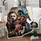 3D одеяло из фильма ужасов шерпа флисовое покрывало одеяло винтажное постельное белье квадратное шерстяное мягкое одеяло для пикника