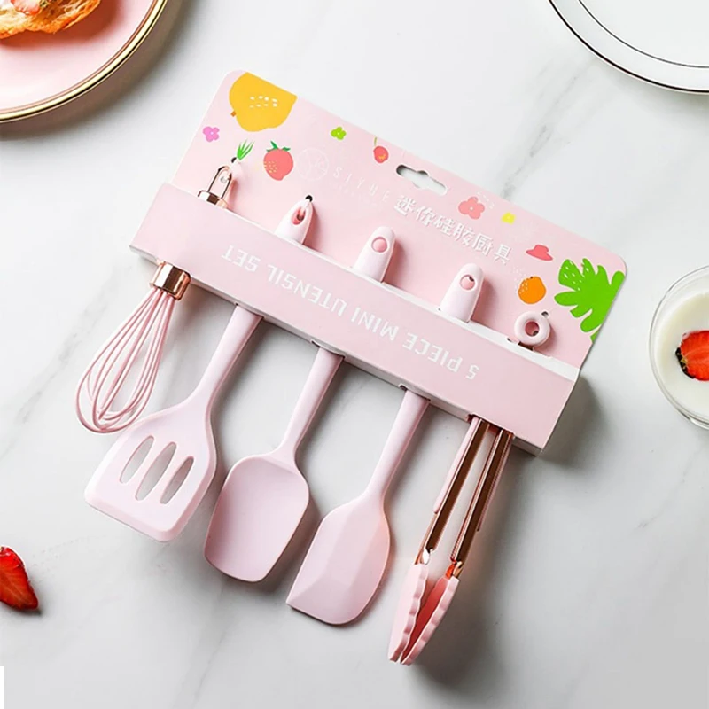 Набор силиконовых кухонных принадлежностей антипригарная лопата с деревянной