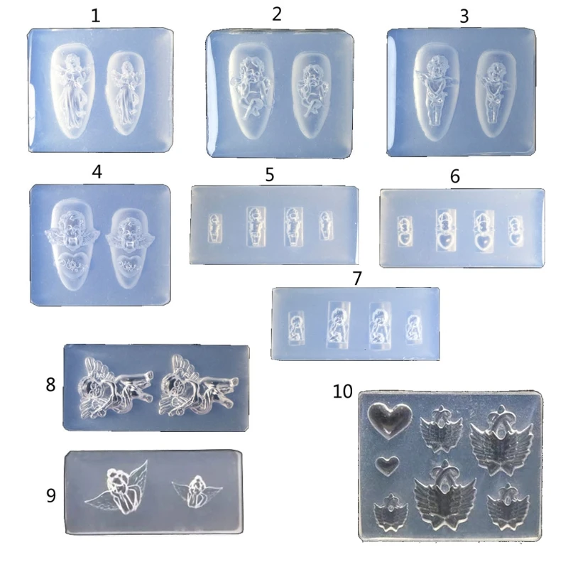

Angel Series Nail Sticker Ornaments Epoxy Resin Mold Nail Art Decorations Silicone Mould DIY Crafts Jewelry Casting Tools