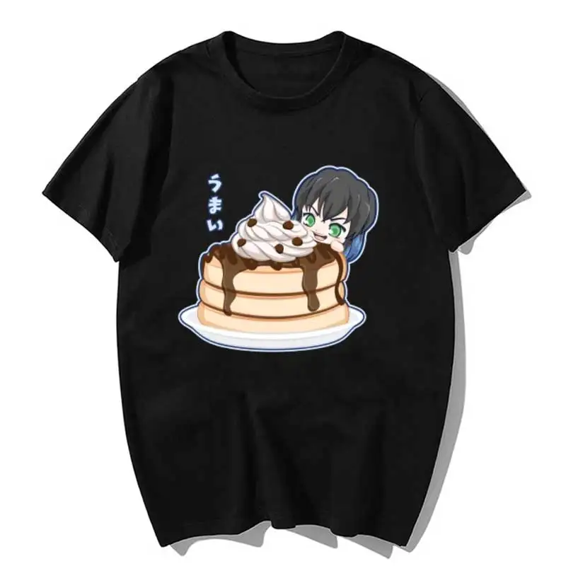 

Kimetsu No Yaiba Chibi Inosuke Pancake T Shirt Men Kawaii Tops Cartoon Karate Graphic Tees Tee Shirt Unisex Harajuku Shirt Male