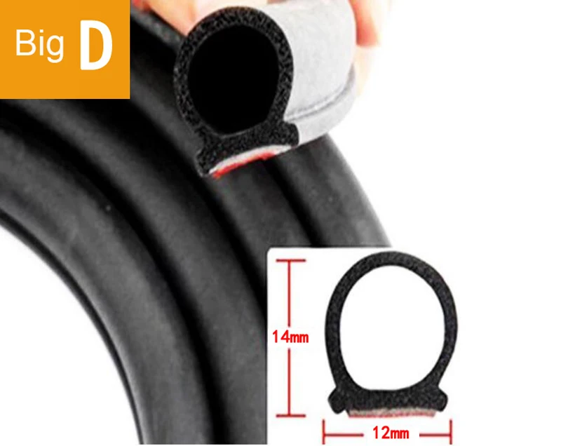 Уплотнительная лента для автомобильной двери 4 м в форме B P Z большой D EPDM