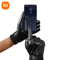xiaomi qimian full touch screen sheepskin gloves thick warm plus velvet leather gloves outdoor winter cycling gloves full finger
