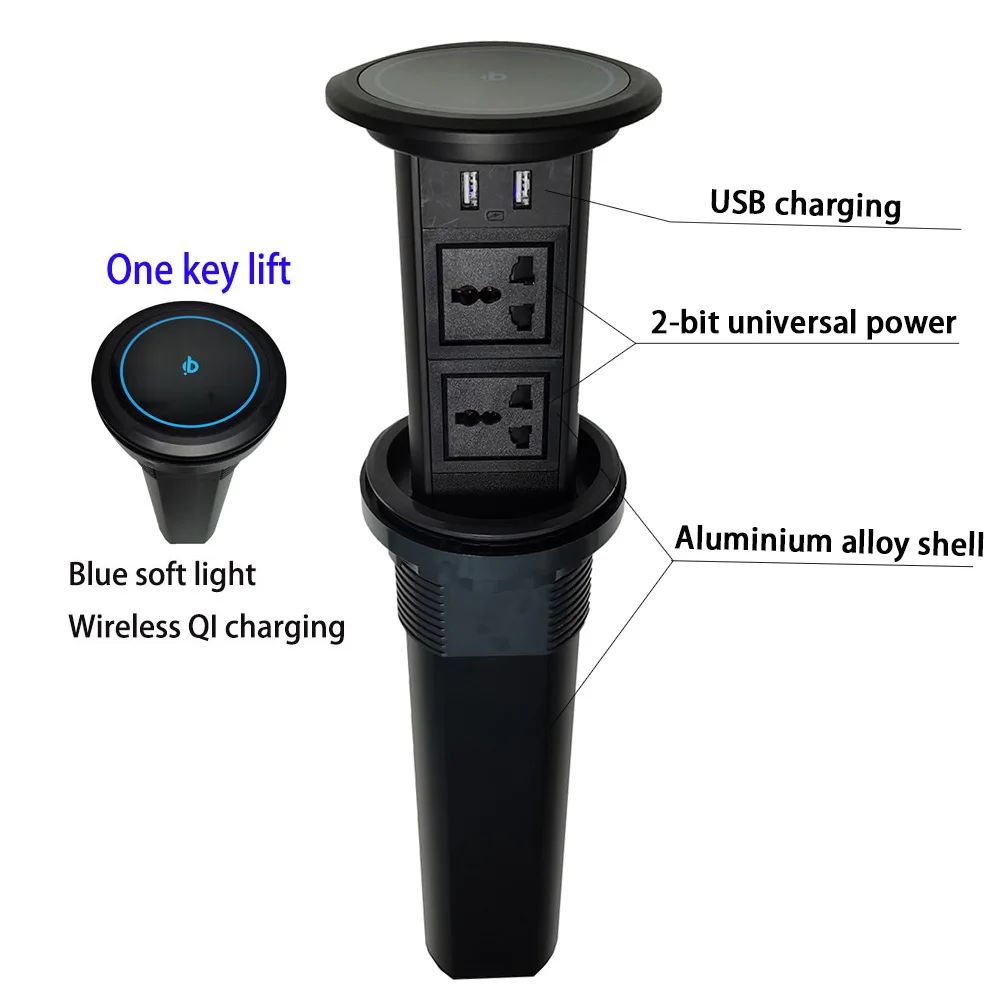 

Wireless Charging USB Lift Socket for Home Office Plug Adapter Eu To USA Plug In Adaptor Pop Socket Smart Plug Us Power Strip