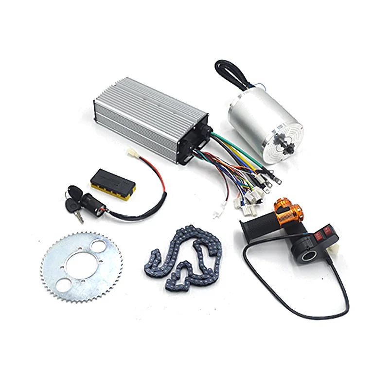 72V 3000W no foot 1Set Electric Motor 72V 3000W, Brushless Motor Controller 48V- 72V 50A, Reverse Twist Throttle, Power Ignition Lock Scooter Kit - Цвет: 72V 3000W no foot
