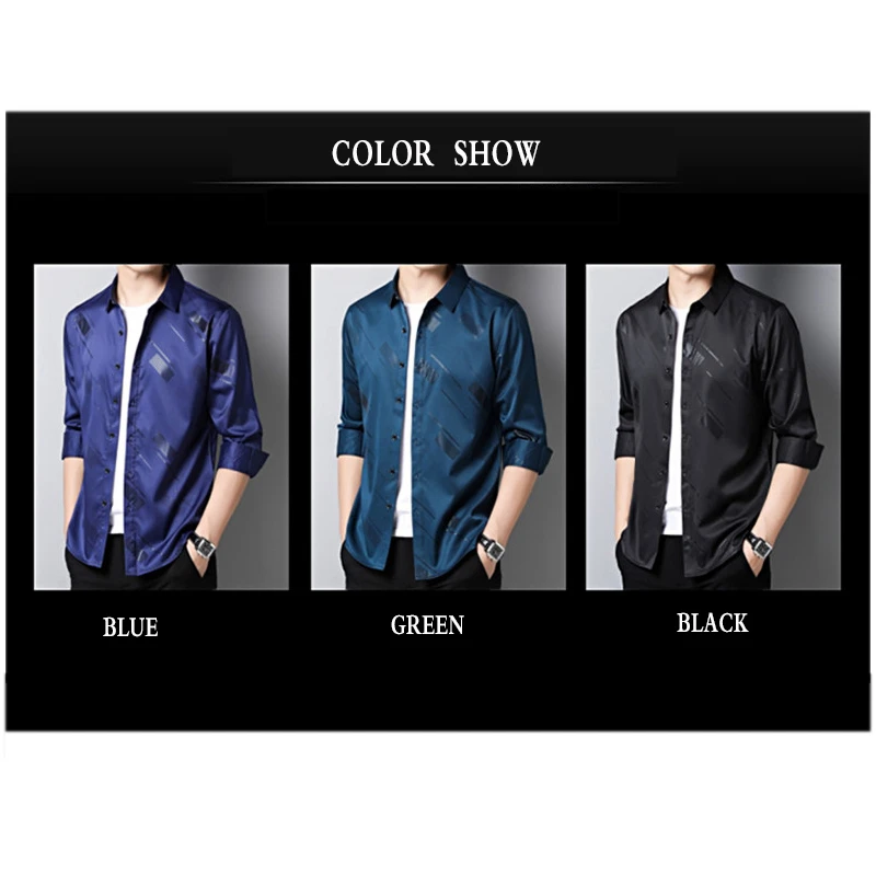 Мужские рубашки с длинным рукавом 2021 Новая повседневная приталенная рубашка
