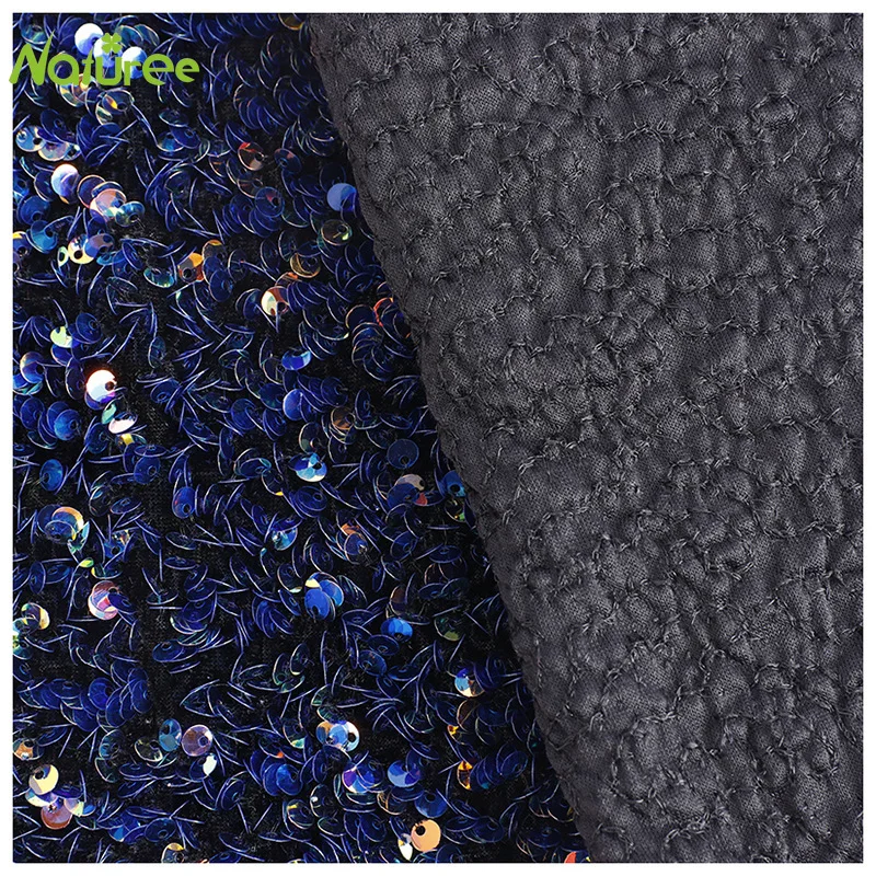 Блестящая ткань с вышивкой и блестками 45*122 см | Дом сад