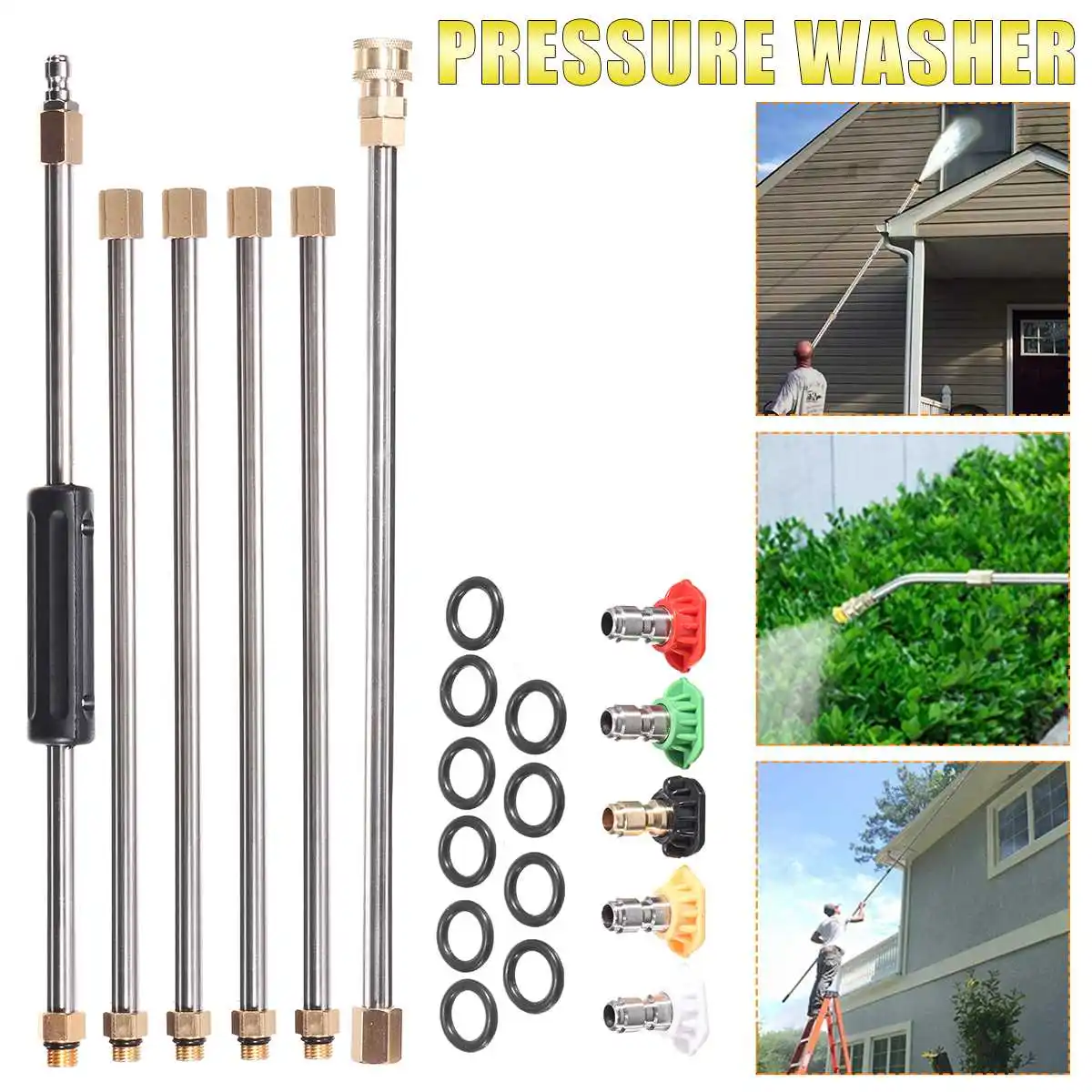 

Gutter Cleaning Tool Pressure Washer Extension Wands, Roof Cleaner Lance Nozzle 7.5ft Replacement Lance 1/4 Quick Connect
