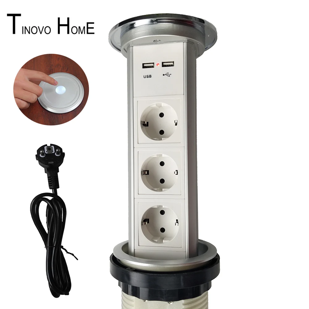 Günstig EU Stecker Desktop-buchse/touchscreen Intelligente Elektrische Eine Taste Hebe Versteckte Tisch Top Küche BUCHSE/USB Lade