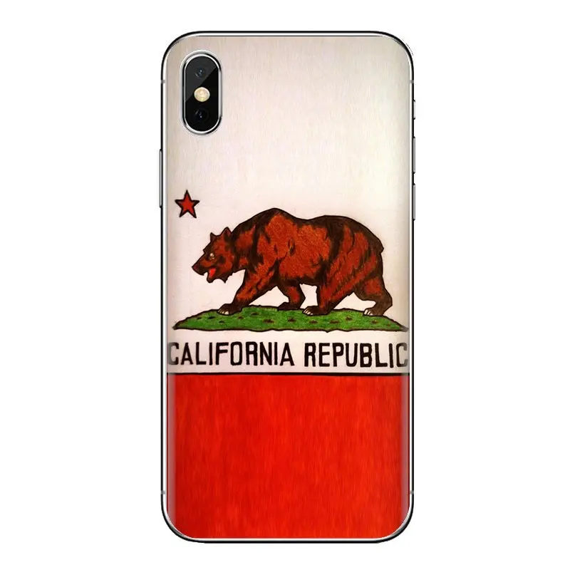 Transparent TPU Cases Flag of California Republic Bear For Samsung Galaxy S3 S4 S5 Mini S6 S7 Edge S8 S9 S10 Plus Note 3 4 5 8 9 |