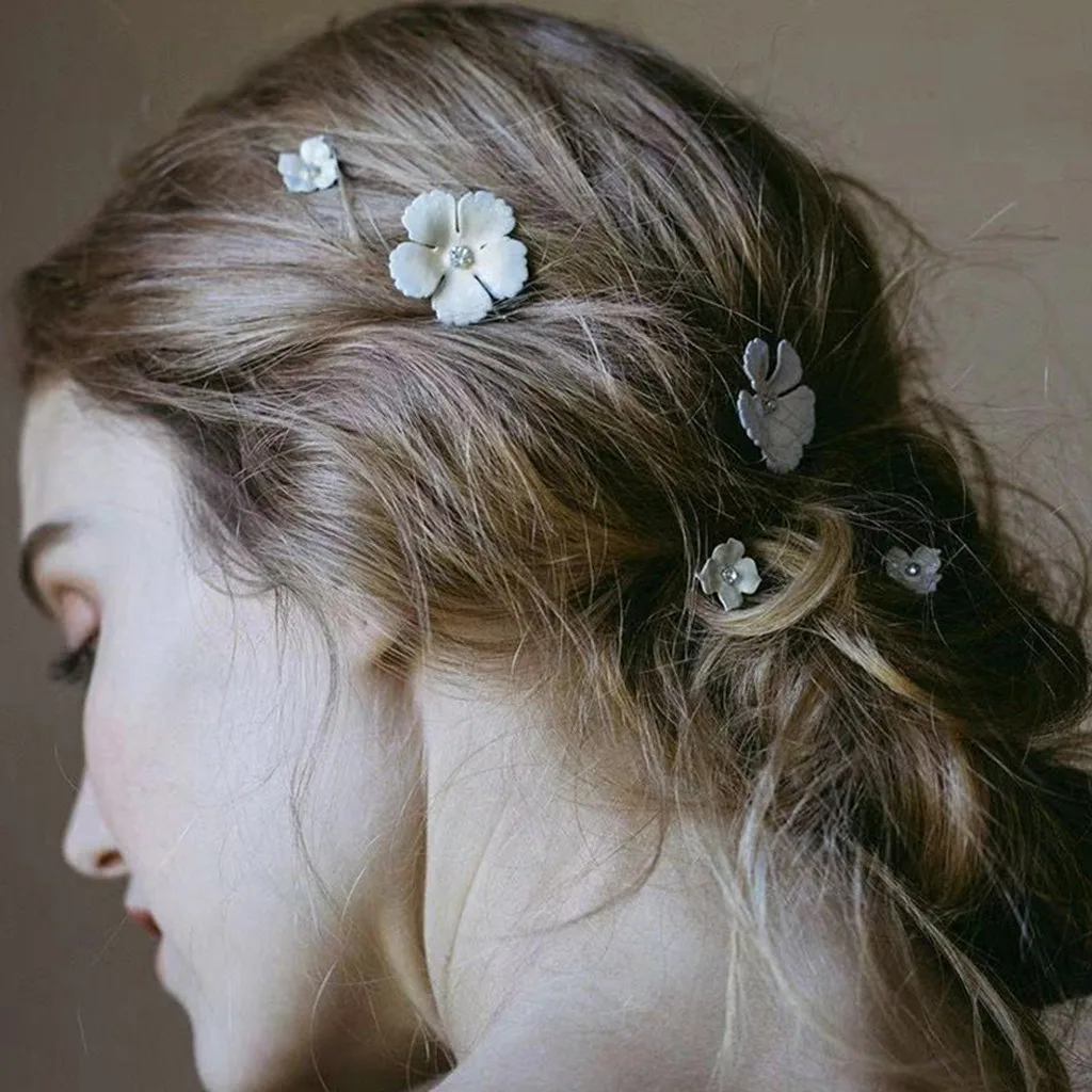 Позолоченный цветок клип шпилька Модный Ювелирный Набор для женщин Кристалл