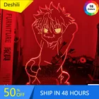 Акриловая 3d лампа для аниме Hunter X Hunter Killua, ночсветильник для спальни, Декор, подарок на день рождения, светодиодный светильник для манги Hxh Killua Cat