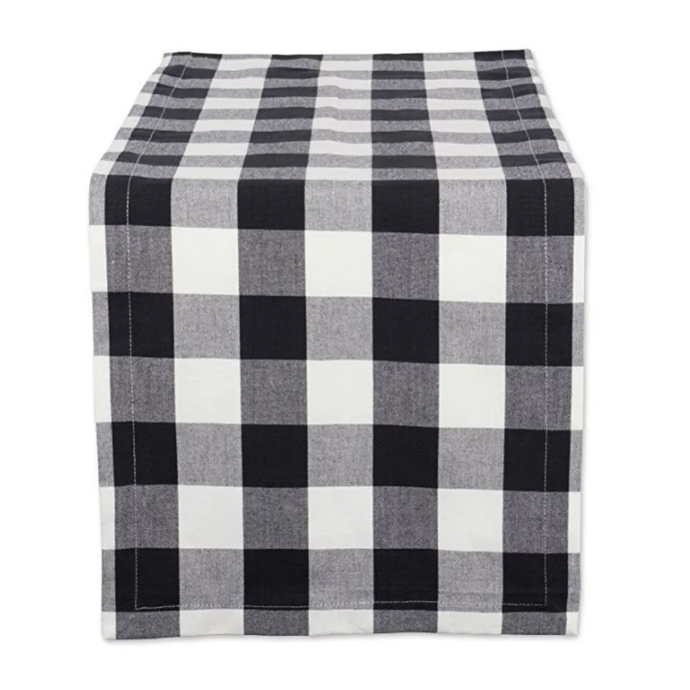 Black Table runner 30x180 см хлопчатобумажная скатерть Buffalo скатерть с рисунком в клетку прямоугольник современный стол бегун s скатерти для дома Свадебная вечеринка в отеле - Цвет: Black Table runner