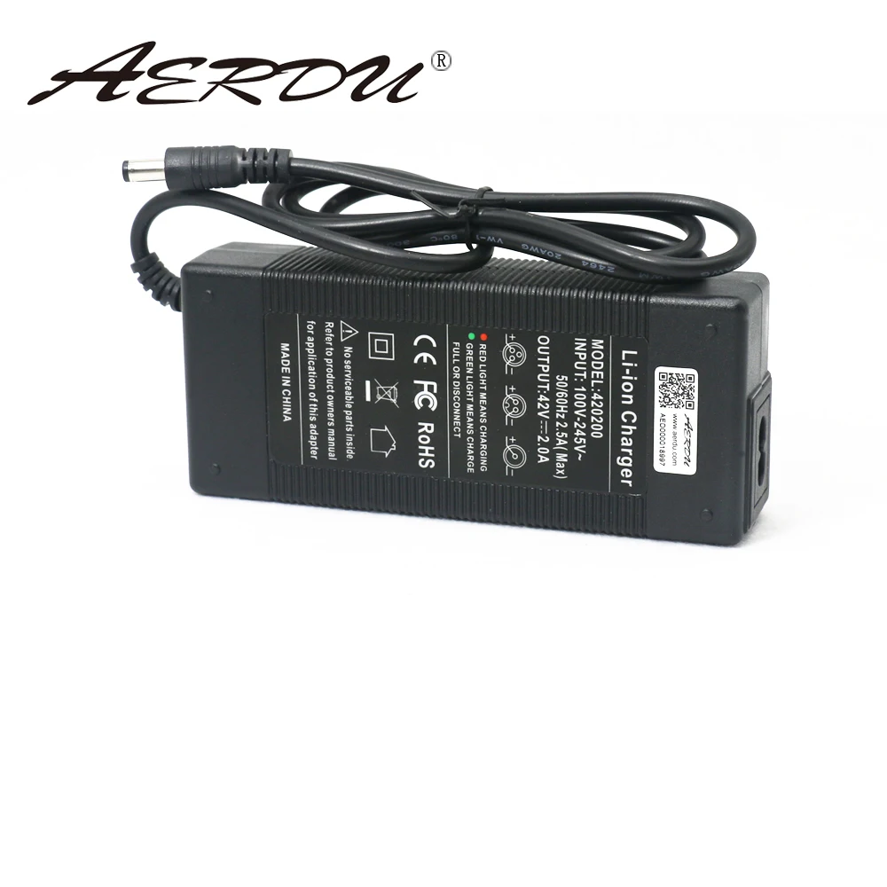Комплект литий-ионных батарей AERDU 10S 42 в 2 а 36 В, зарядное устройство, источник питания, батареи, AC 100-240 В, адаптер преобразователя, вилка постоя... от AliExpress WW