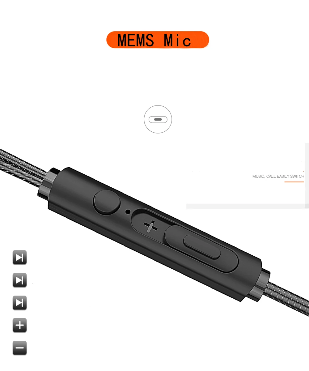 Newmsnr T1 наушники-вкладыши наушники для телефона, 4D HD стерео бас MEMS наушник с микрофоном, Шум снижение Голосовое управление гарнитура
