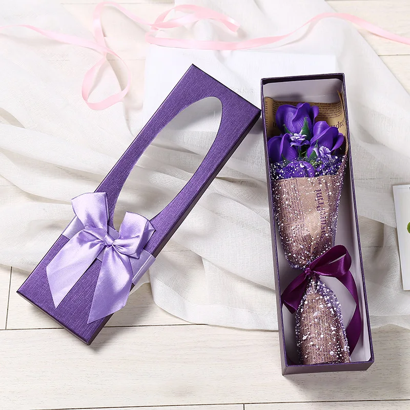 Искусственная Цветочная подделка Розы Подарочная коробка мыло цветок