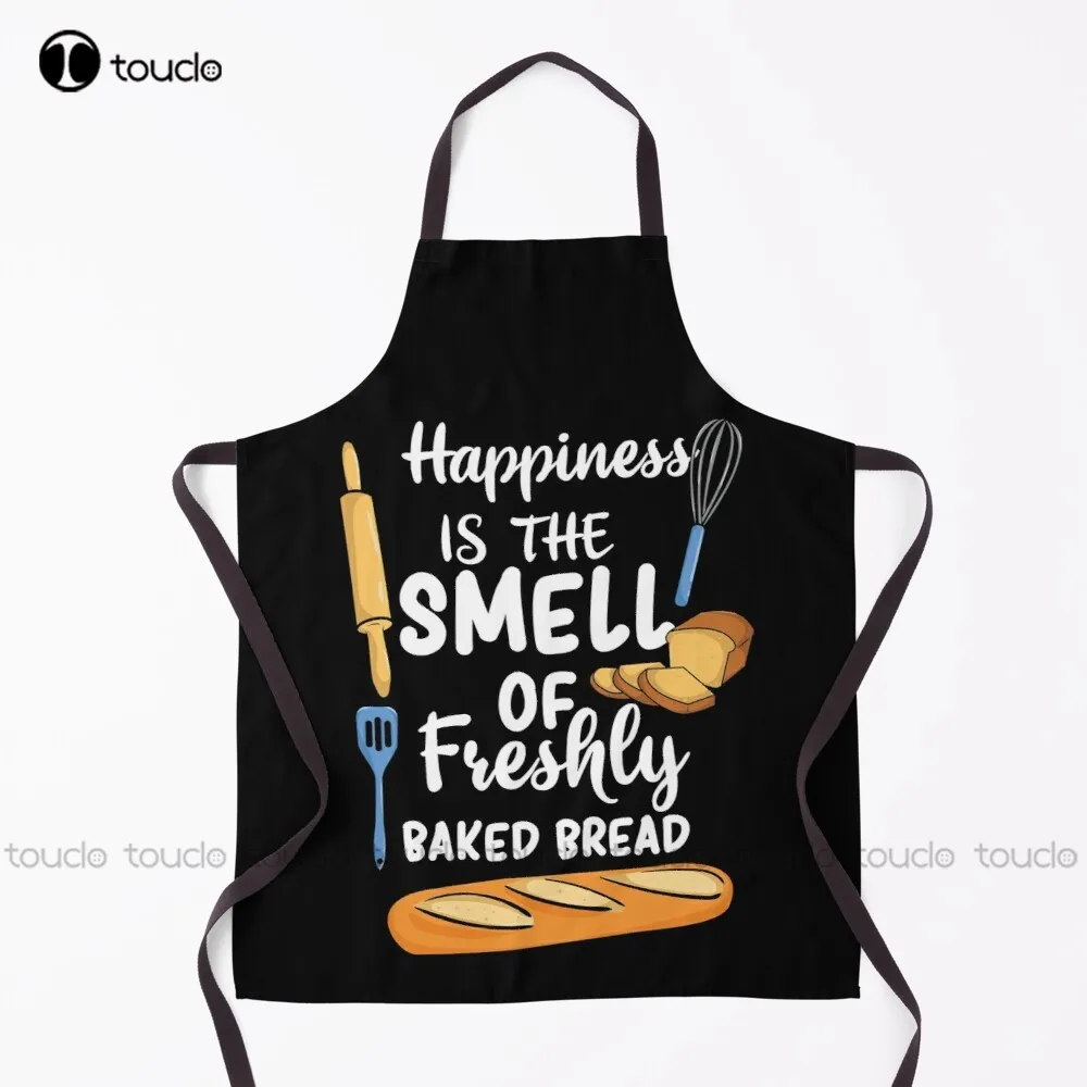 

New Happiness Is The Smell Of Freshly Baked Bread | Bread Baker Apron Kitchen Apron Women Unisex
