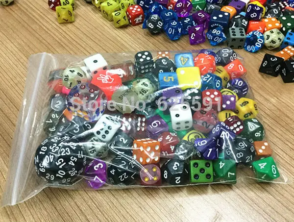 100 шт./компл. высокое качество красочные казино кости набор смешивание случайных