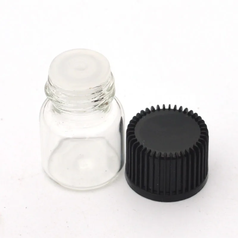 Быстрая доставка 20 шт./лот 1 мл маленькие прозрачные стеклянные жидкие флаконы с