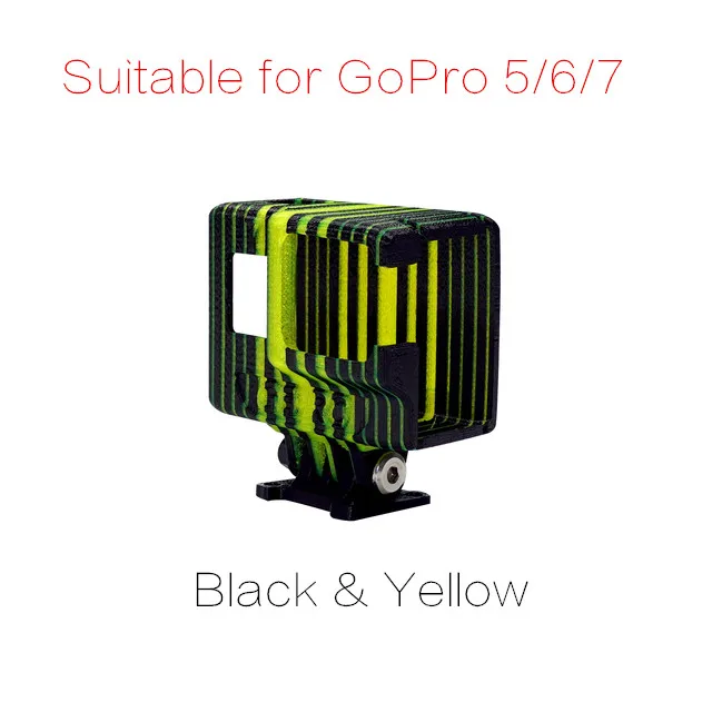 Black Yellow TPU Case & Mount for GoPro 5 / 6 / 7