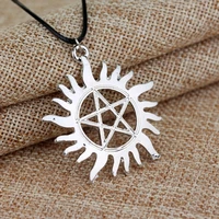 fierce ghost evil spirit supernatural dean sun flower pentagram combination necklace retro pendant necklace for mens jewelry
