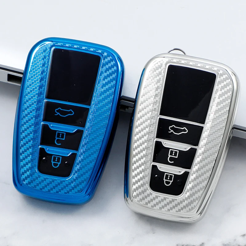 

For Toyota Camry Corolla C-HR CHR RAV4 Prado Prius Car Smart 3 Button Key Case Cover Shell Fob Bag Holder Keychain