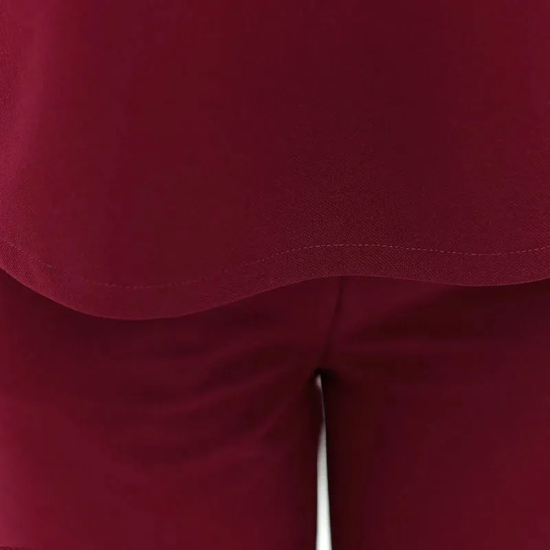 

Vintage Single Button Three Quarter sleeve top+Elastic Waist pant Casual outfits summer two piece women Mother plus size set