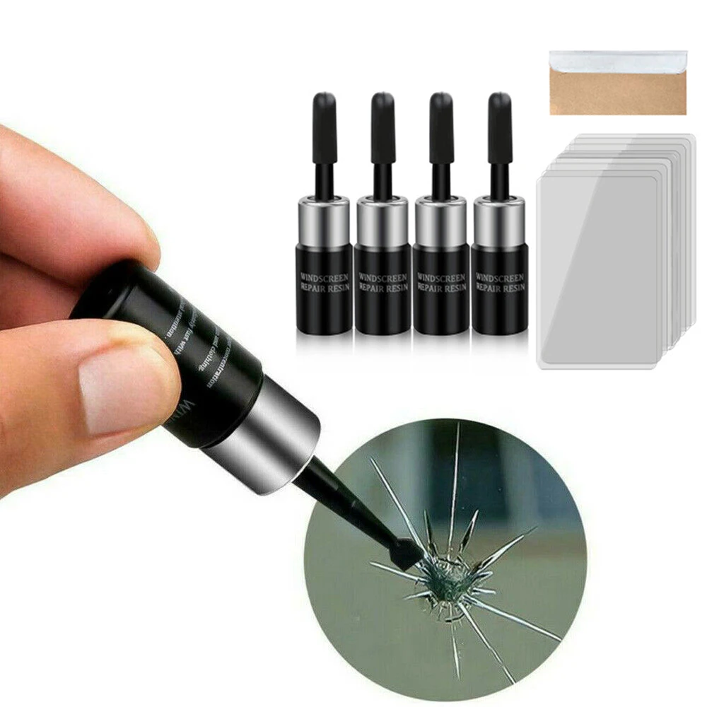 

Chip Glass Repair Tool Repair Fluid 4 Bottles Car Auto Windshield Restore Kit