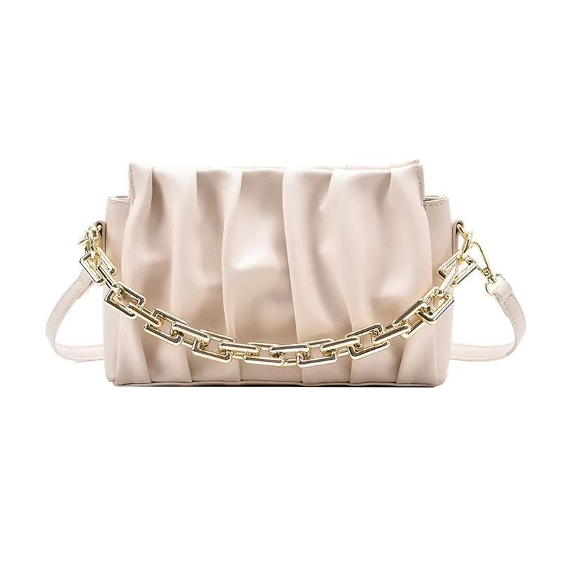 

Candy Color PU Leather Shoulder Simple Bags For Women 2021 Small Folding Crossbody Bag Travel Chain Handbags and Purses