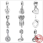 Лидер продаж, подвеска-Шарм в виде сердца из серебра 100% пробы для матери и сына, подходят для оригинальных браслетов pandora