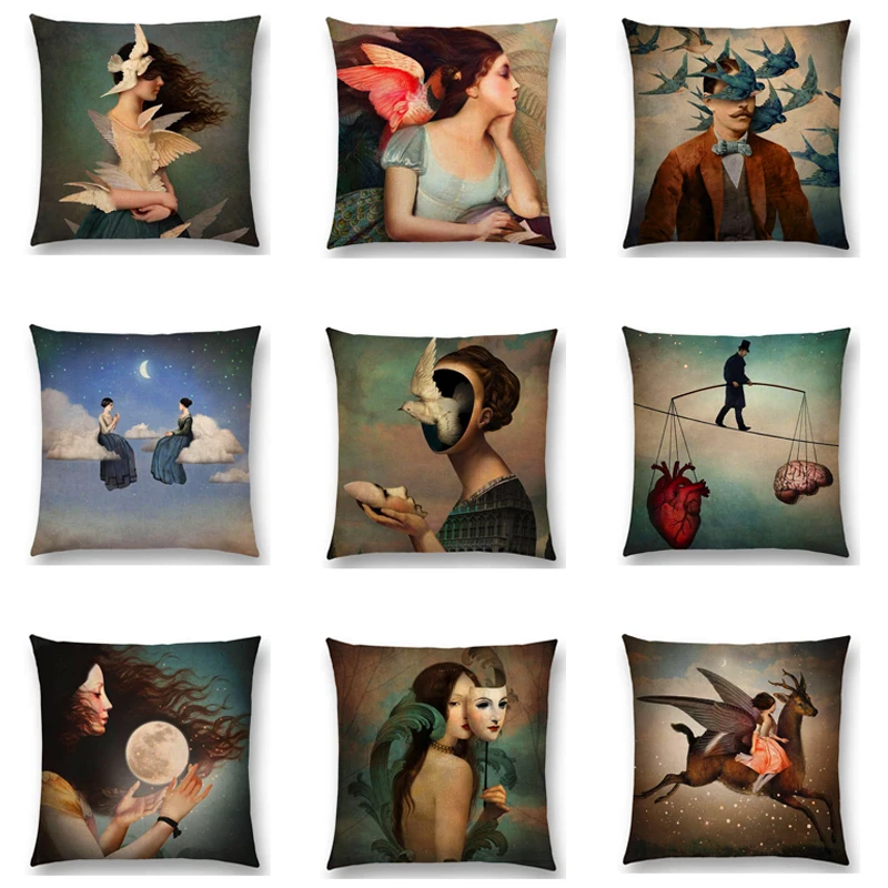 

Pillow Cover Elegant Lady Lovely Girl Shakespeare Plays Fantasy Painting Heart Free Wish Sea Cushion Cover Sofa Throw PillowCase