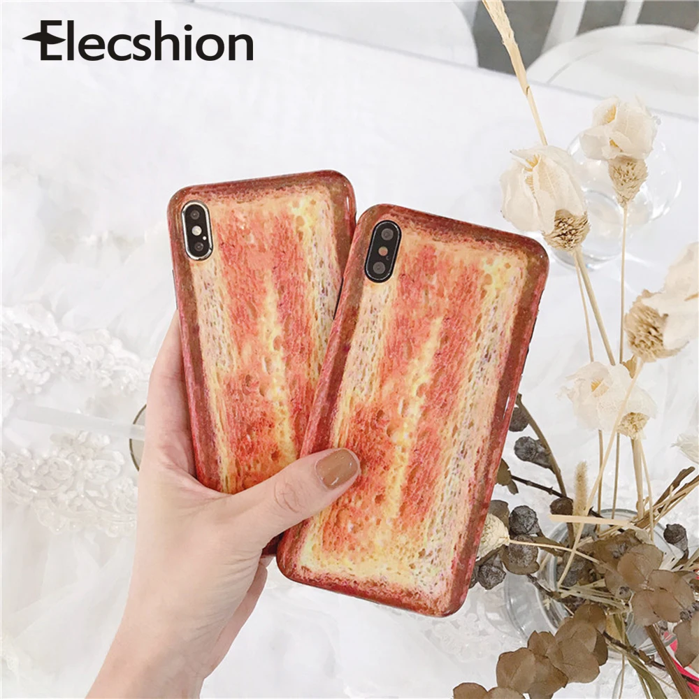 Для iPhone 7 8 XR Забавный чехол для телефона X XS Max милый мягкий с едой 6S противоударный