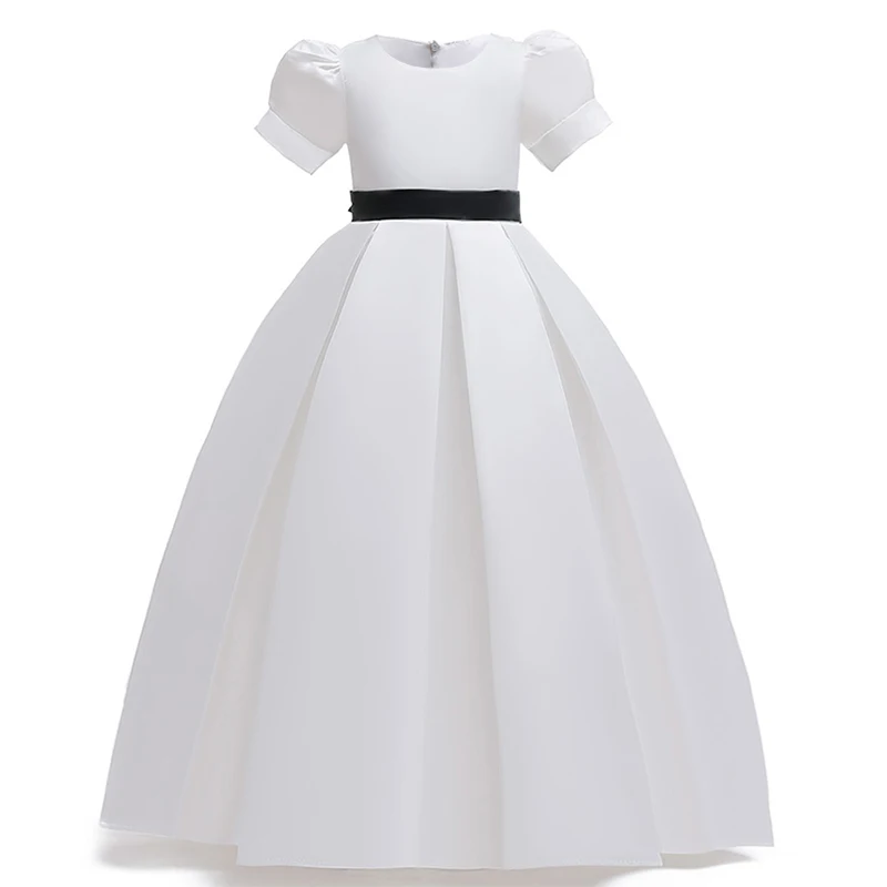 Новинка детское длинное платье принцессы с рукавами пузырьками для свадебной