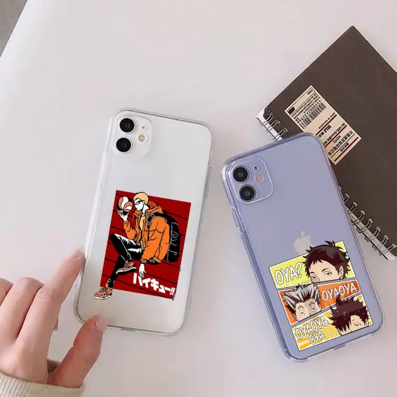 

haikyuu Phone Case For iphone 13 12 11 mini x xs xr pro max 8 7 6s 6 plus Transparent soft