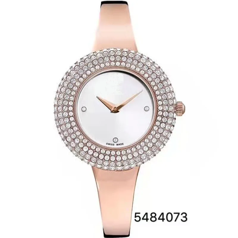 

2021 new models Top Brand lady Luxury Gold diamond simple Waterproof womans leather quartz watch