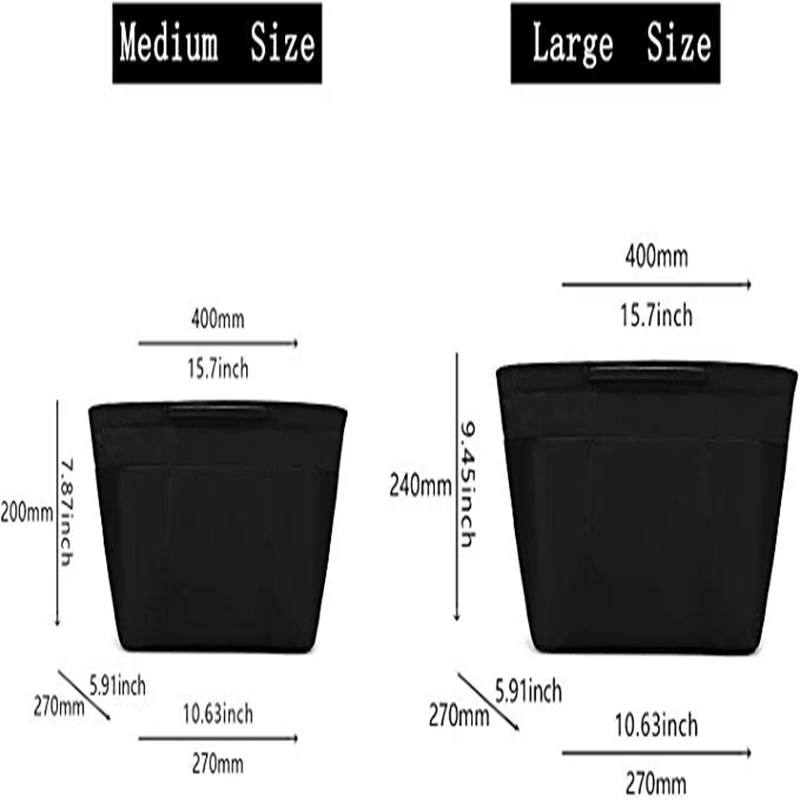 Tote Organizer PurseTote Insert Ladies Pocketbooks Handbag Органайзер из нейлона Women Divider с ручками|Сумки