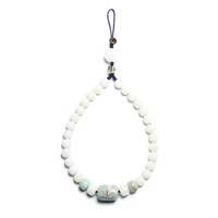 handmade original design white jade bodhi mobile phone lanyard single circle detachable short phone hanging chain anti lost