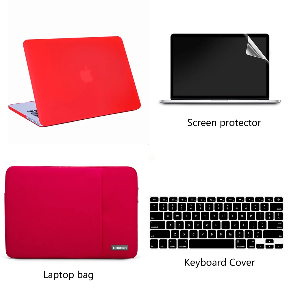 Laptop sleeve case For Apple Macbook Air 11&quot Pro 15 Retina 12'' Frosted Surface Matte Hard Cover Case new 13 touch bar A1706 |
