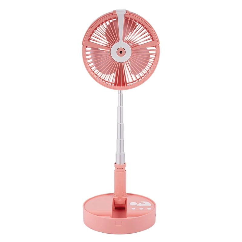 

H9 Telescopic Folding Cooling Fan, USB Portable Mini Household LED Light Spray Charging Treasure Small Electric Fan