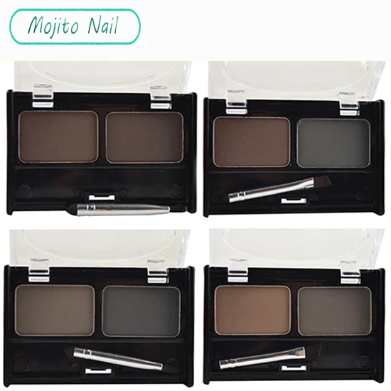 

Brand Double Color Eyebrow Powder Makeup Palette Natural Brown Eye Brow Enhancers 3D Eye Brows Shadow Cake Beauty Kit with Brush