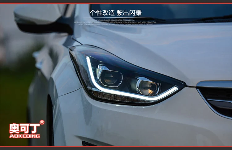 Автомобильный Стильный чехол для фары для автомобиля Hyundai Elantra 2011- Elantra светодиодный фонарь светодиодный DRL H7 D2H Hid Angel Eye Bi Xenon