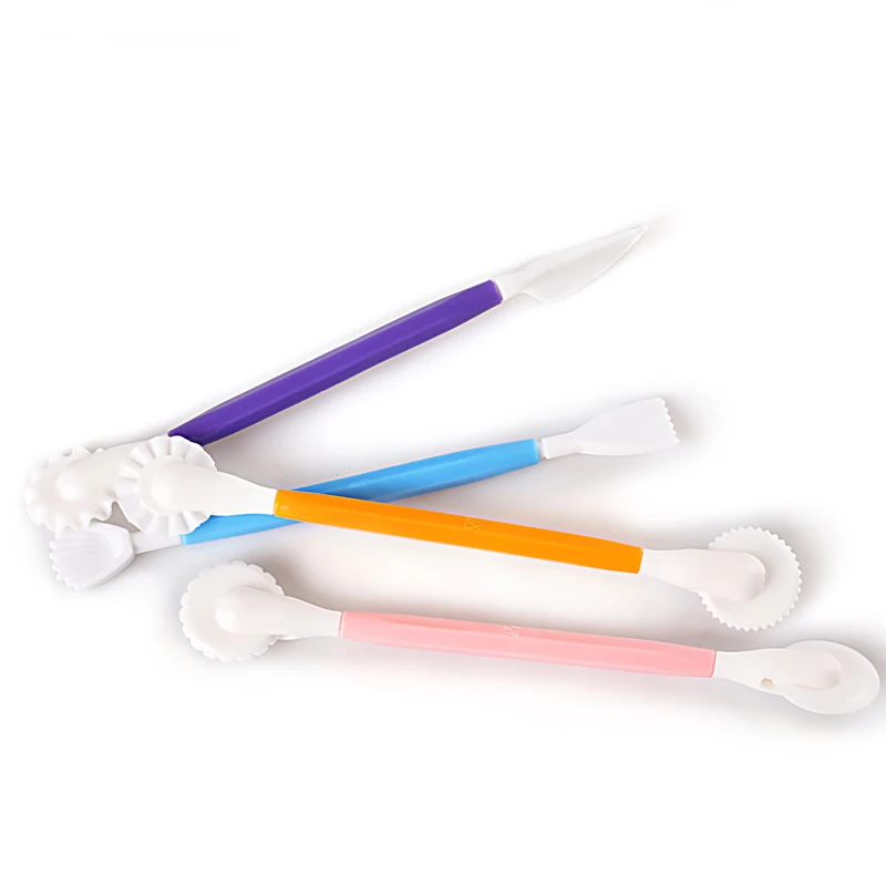 

Pastry Carving Cutter Clay Tool Baking Craft Flower Decor Pen Cake Mold 4 Pcs 8 Patterns Fondant Cake Decor Modelling Tools